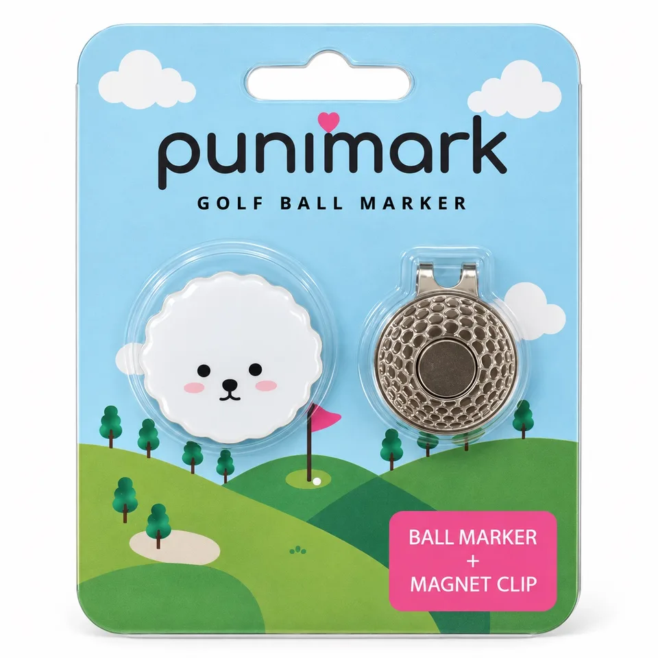 PuniMark 골프 볼마커 아크릴 자석클립 세트